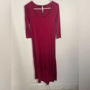 Kensie raspberry 3/4 sleeve, high low dress, Small EUC